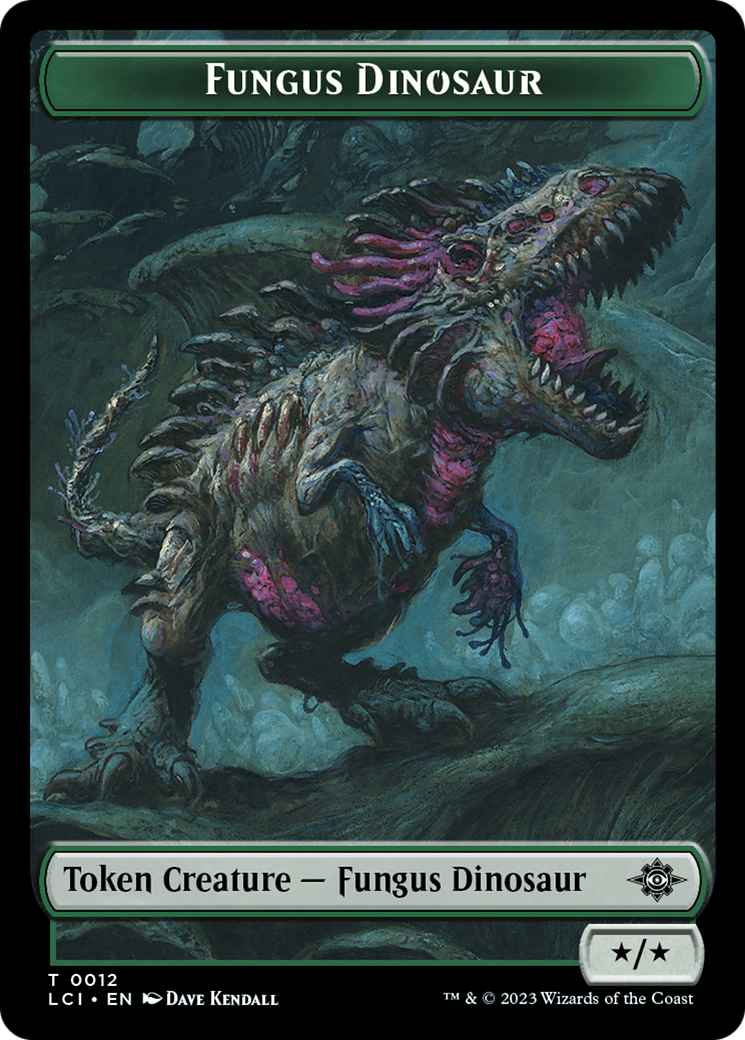 Fungus Dinosaur // Dinosaur (0001) Double-Sided Token [The Lost Caverns of Ixalan Tokens] | I Want That Stuff Brandon