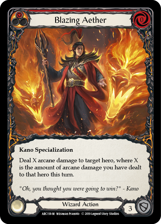Blazing Aether [ARC118-M] (Arcane Rising)  1st Edition Rainbow Foil | I Want That Stuff Brandon