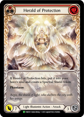 Herald of Protection (Red Extended Art) [FAB029] (Promo)  Rainbow Foil | I Want That Stuff Brandon