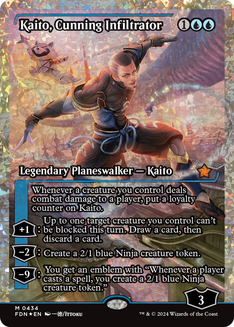 Kaito, Cunning Infiltrator (Showcase) (Frature Foil) [Foundations] | I Want That Stuff Brandon