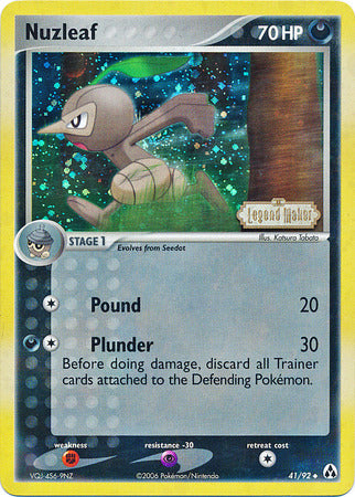 Nuzleaf (41/92) (Stamped) [EX: Legend Maker] | I Want That Stuff Brandon