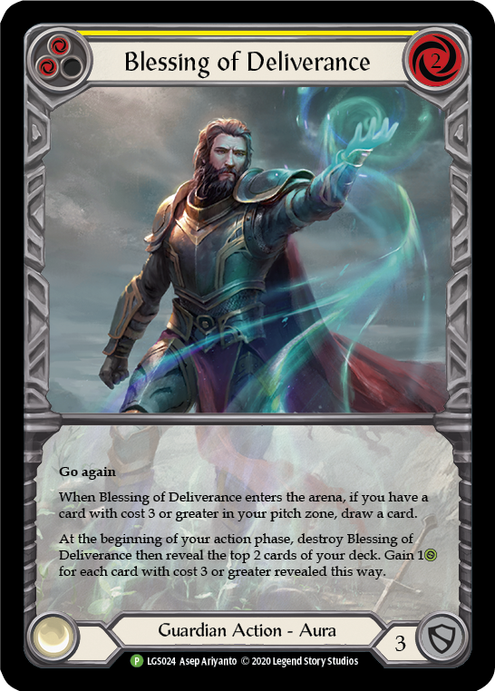 Blessing of Deliverance (Yellow) [LGS024] (Promo)  Rainbow Foil | I Want That Stuff Brandon