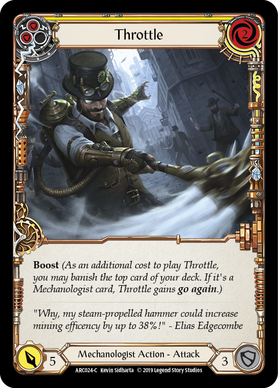 Throttle (Yellow) [ARC024-C] (Arcane Rising)  1st Edition Normal | I Want That Stuff Brandon