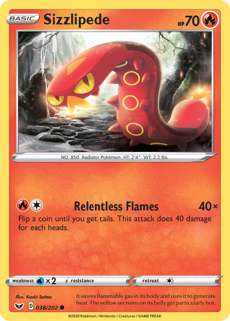 Sizzlipede (038/202) [Sword & Shield: Base Set] | I Want That Stuff Brandon