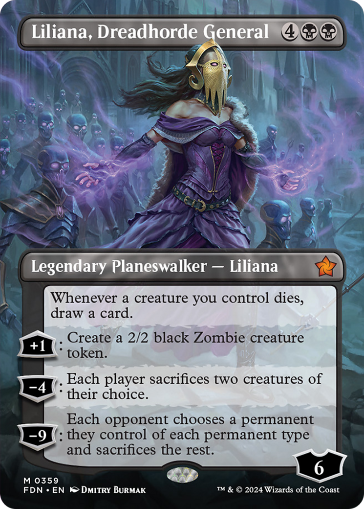 Liliana, Dreadhorde General (Borderless) [Foundations] | I Want That Stuff Brandon