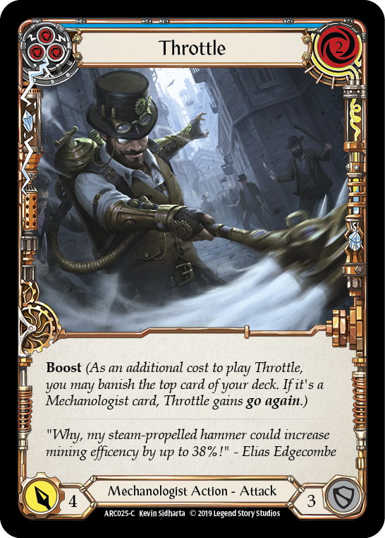 Throttle (Blue) [ARC025-C] (Arcane Rising)  1st Edition Normal | I Want That Stuff Brandon