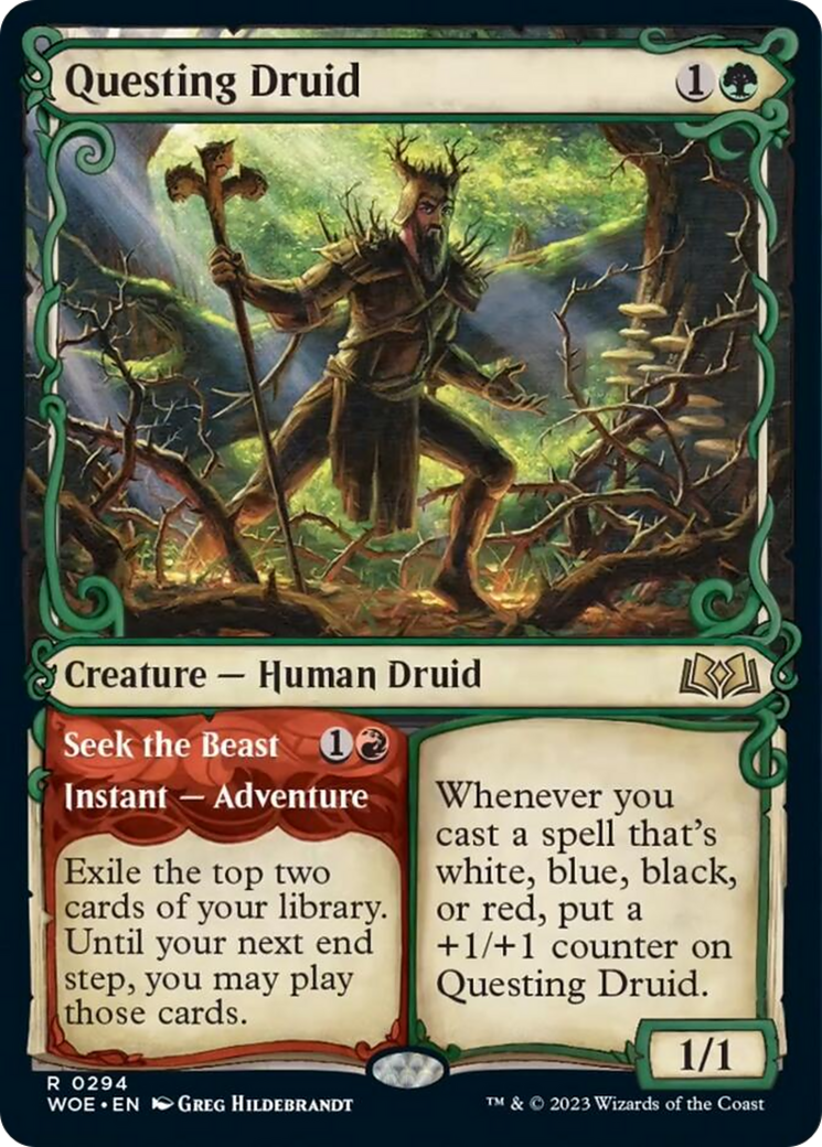 Questing Druid // Seek the Beast (Showcase) [Wilds of Eldraine] | I Want That Stuff Brandon