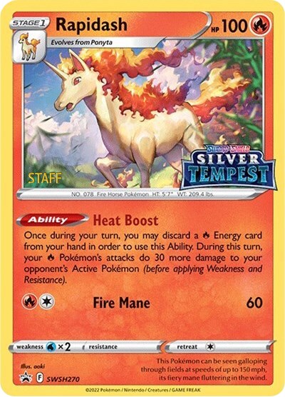 Rapidash (SWSH270) (Prerelease) (Staff) [Sword & Shield: Black Star Promos] | I Want That Stuff Brandon