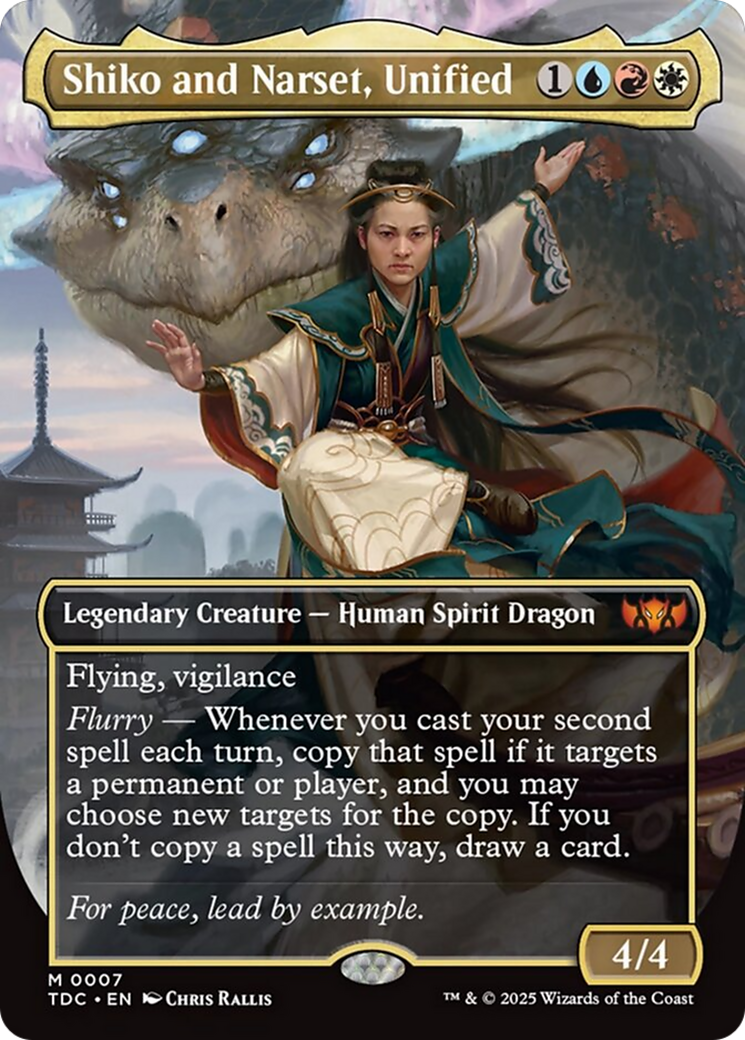 Shiko and Narset, Unified (Borderless) [Tarkir: Dragonstorm Commander] | I Want That Stuff Brandon