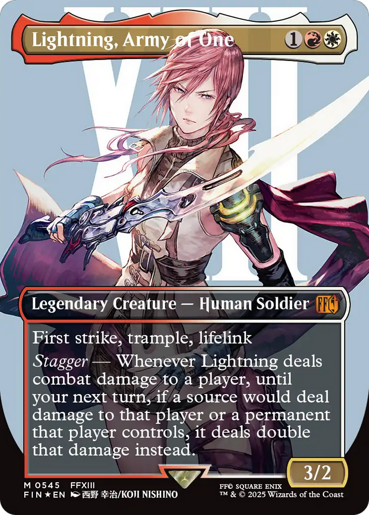 Lightning, Army of One (Borderless) (Surge Foil) [FINAL FANTASY] | I Want That Stuff Brandon