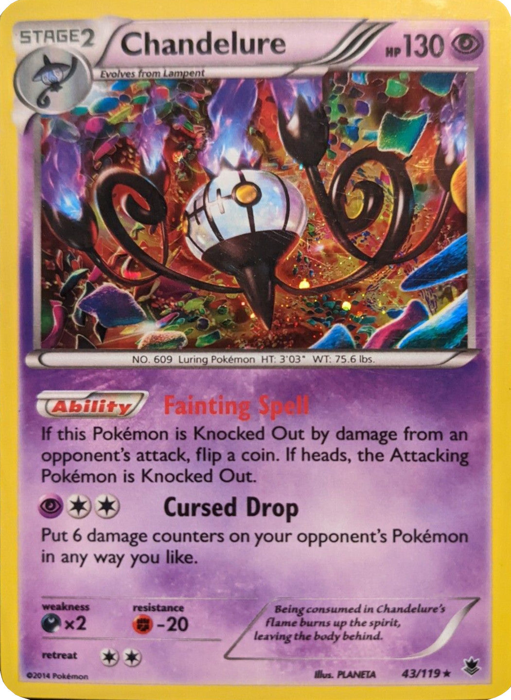 Chandelure (43/119) (Cosmos Holo) [XY: Phantom Forces] | I Want That Stuff Brandon