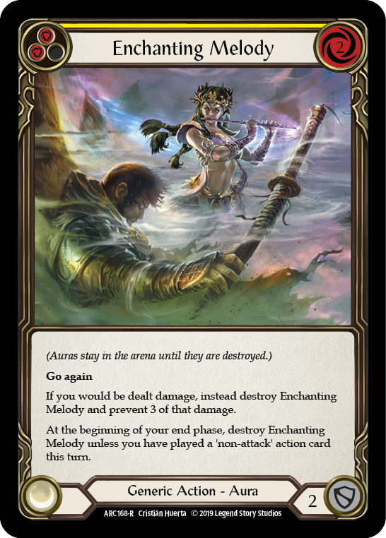 Enchanting Melody (Yellow) [ARC168-R] (Arcane Rising)  1st Edition Rainbow Foil | I Want That Stuff Brandon