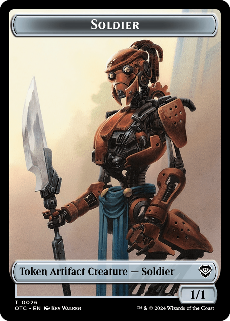 Elemental (0014) // Soldier (0026) Double-Sided Token [Outlaws of Thunder Junction Commander Tokens] | I Want That Stuff Brandon