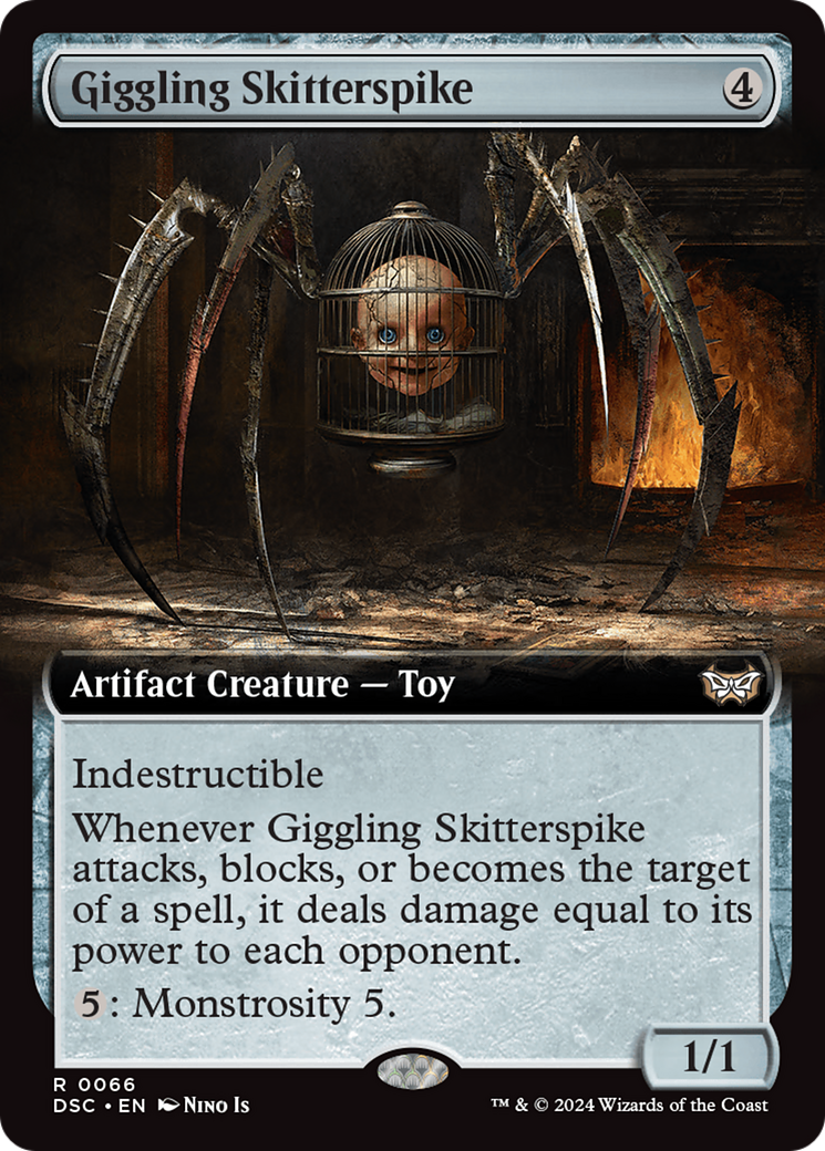 Giggling Skitterspike (Extended Art) [Duskmourn: House of Horror Commander] | I Want That Stuff Brandon