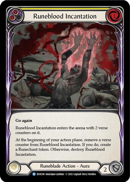 Runeblood Incantation (Yellow) [EVR108] (Everfest)  1st Edition Rainbow Foil | I Want That Stuff Brandon