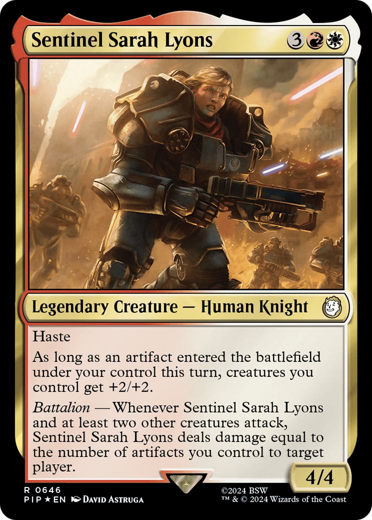 Sentinel Sarah Lyons (Surge Foil) [Fallout] | I Want That Stuff Brandon