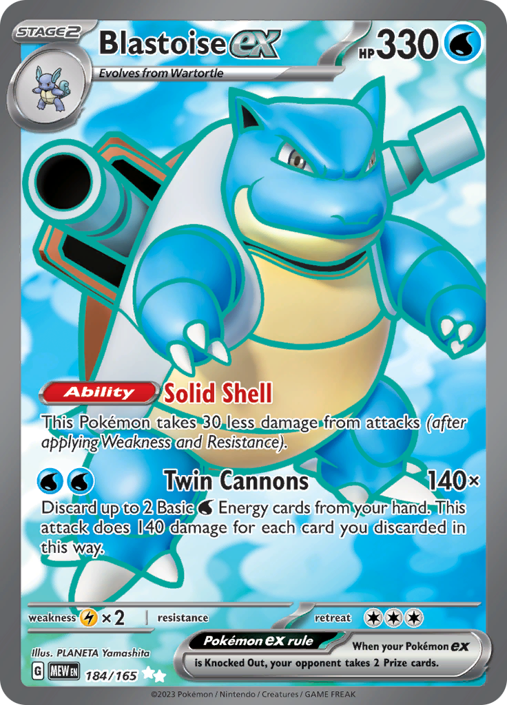 Blastoise ex (184/165) [Scarlet & Violet 151] | I Want That Stuff Brandon