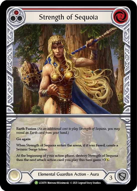 Strength of Sequoia (Red) [LGS078] (Promo)  Rainbow Foil | I Want That Stuff Brandon