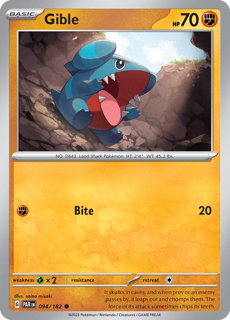 Gible (094/182) [Scarlet & Violet: Paradox Rift] | I Want That Stuff Brandon