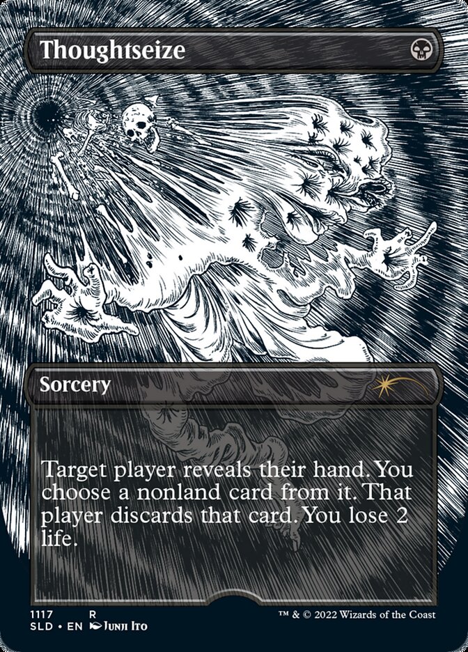 Thoughtseize (Borderless Etched Foil) [Secret Lair Drop Series] | I Want That Stuff Brandon