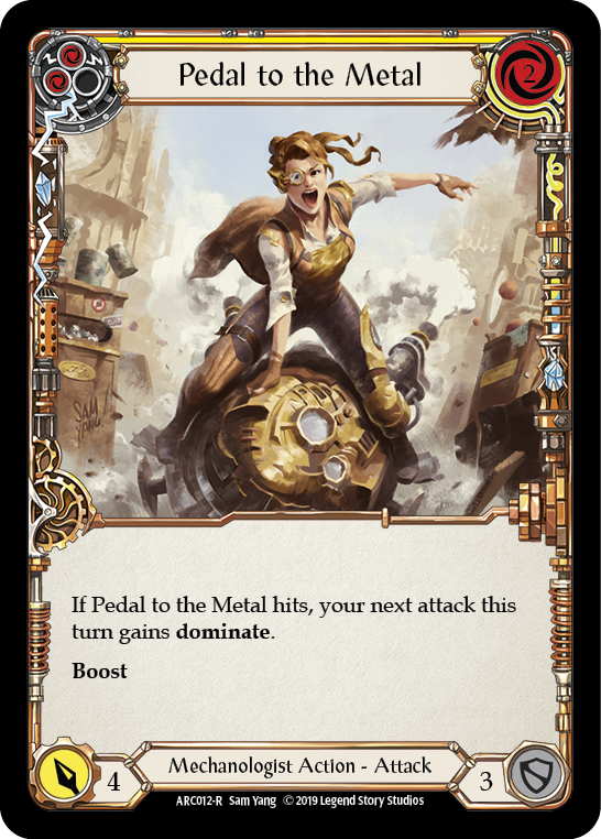 Pedal to the Metal (Yellow) [ARC012-R] (Arcane Rising)  1st Edition Rainbow Foil | I Want That Stuff Brandon