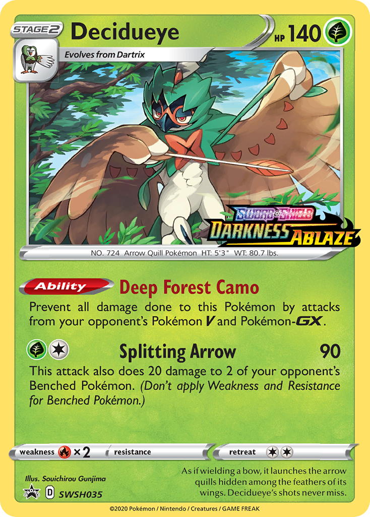 Decidueye (SWSH035) (Prerelease Promo) [Sword & Shield: Black Star Promos] | I Want That Stuff Brandon