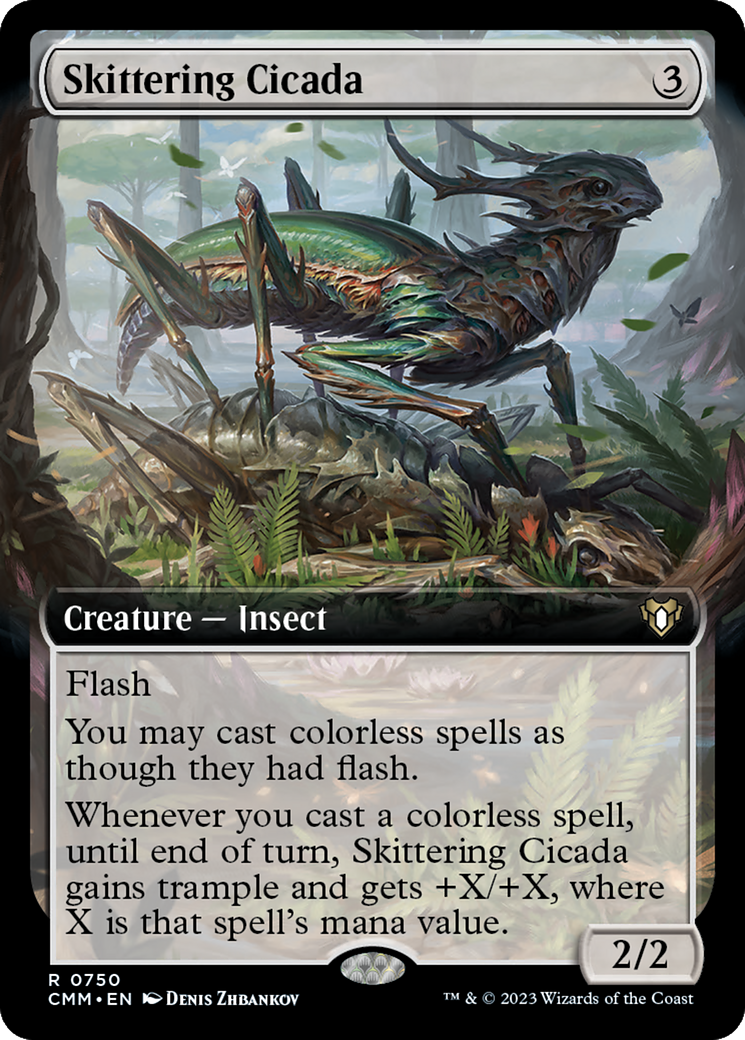 Skittering Cicada (Extended Art) [Commander Masters] | I Want That Stuff Brandon