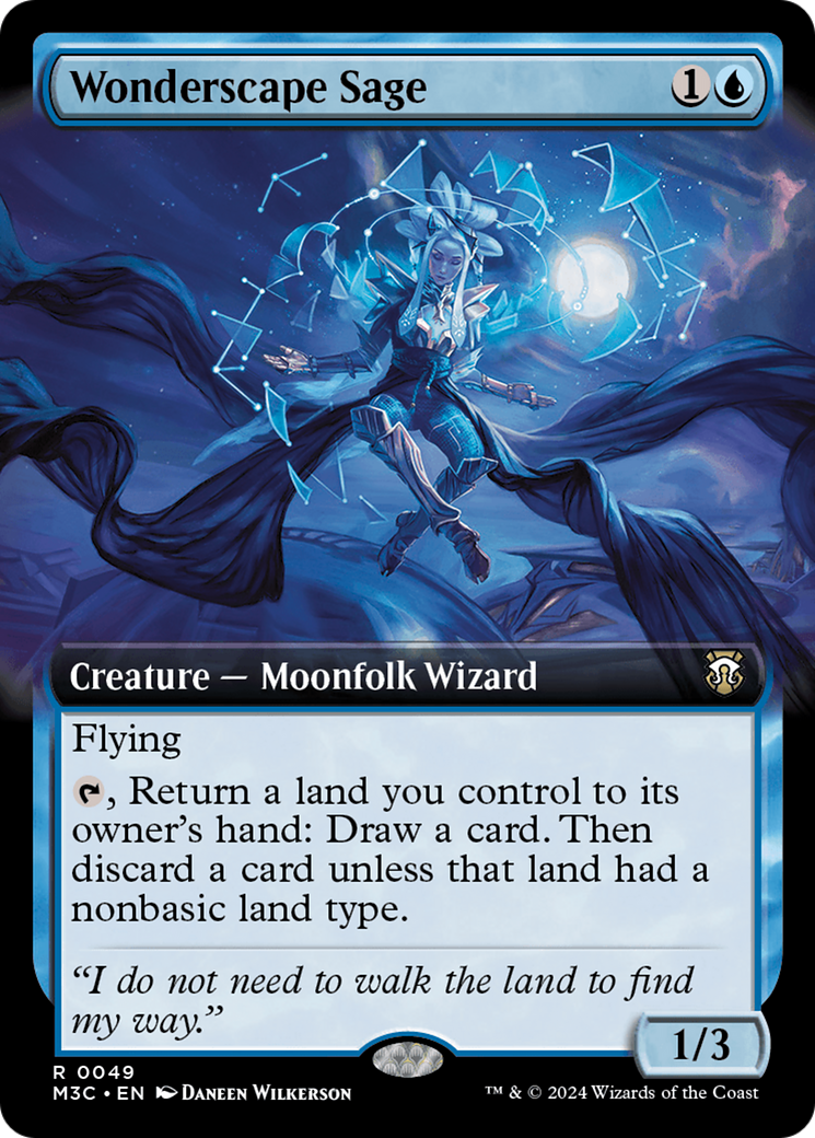 Wonderscape Sage (Extended Art) (Ripple Foil) [Modern Horizons 3 Commander] | I Want That Stuff Brandon