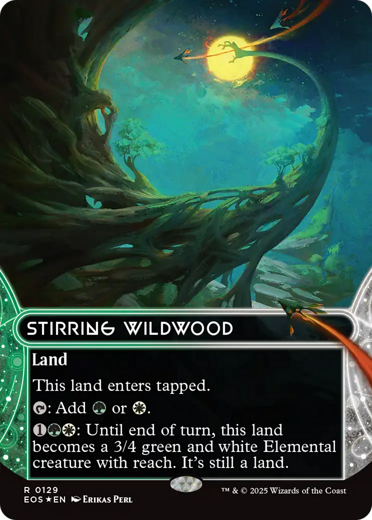 Stirring Wildwood (0129) (Borderless) (Galaxy Foil) [Edge of Eternities: Stellar Sights] | I Want That Stuff Brandon