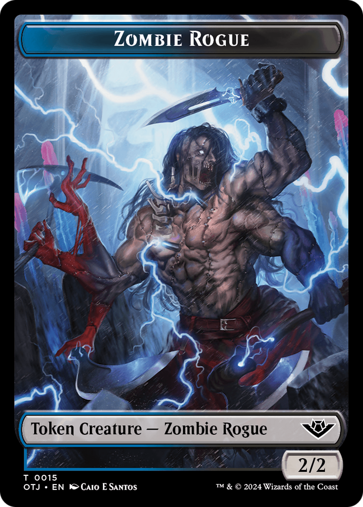 Treasure // Zombie Rogue Double-Sided Token [Outlaws of Thunder Junction Tokens] | I Want That Stuff Brandon