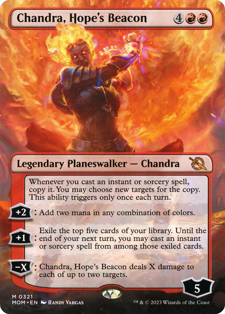 Chandra, Hope's Beacon (Borderless Alternate Art) [March of the Machine] | I Want That Stuff Brandon