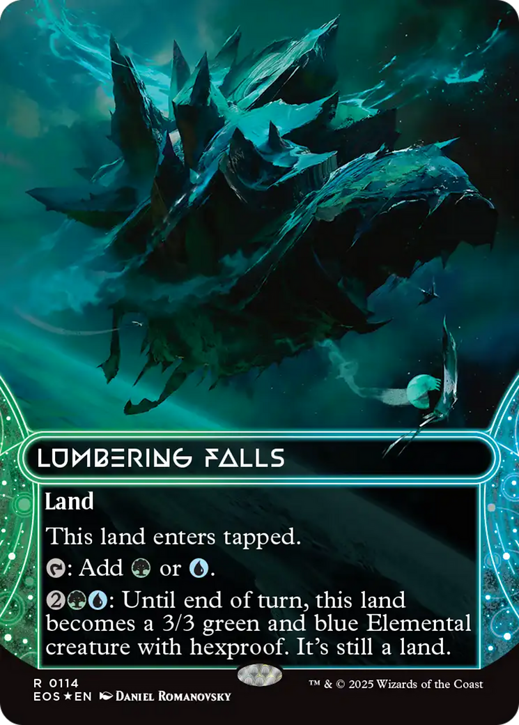 Lumbering Falls (0114) (Borderless) (Galaxy Foil) [Edge of Eternities: Stellar Sights] | I Want That Stuff Brandon