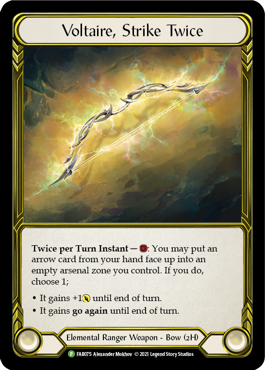 Voltaire, Strike Twice (Golden) [FAB075] (Promo)  Cold Foil | I Want That Stuff Brandon