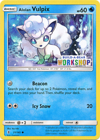 Alolan Vulpix (21/145) (Build A Bear Workshop Exclusive) [Sun & Moon: Guardians Rising] | I Want That Stuff Brandon