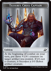 Robot // Emblem - Tezzeret, Cruel Captain Double-Sided Token [Edge of Eternities Tokens] | I Want That Stuff Brandon