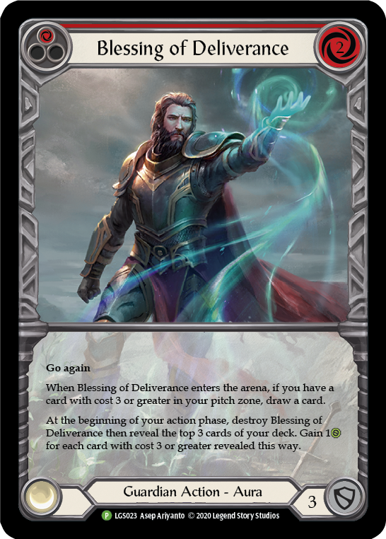 Blessing of Deliverance (Red) [LGS023] (Promo)  Rainbow Foil | I Want That Stuff Brandon