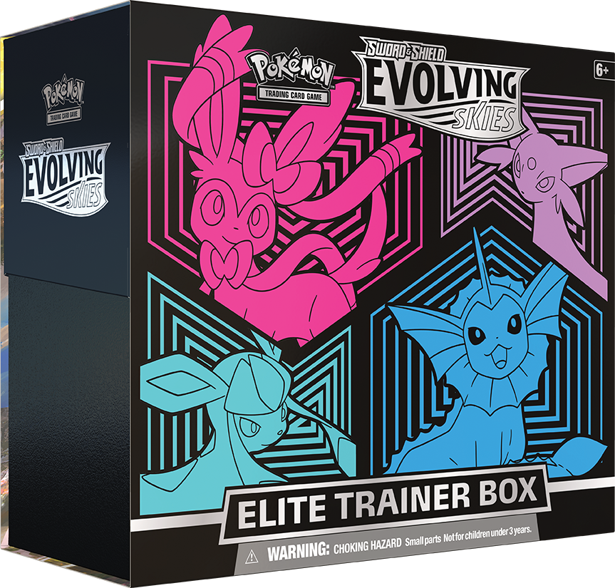Sword & Shield: Evolving Skies - Elite Trainer Box (Glaceon/Vaporeon/Sylveon/Espeon) | I Want That Stuff Brandon
