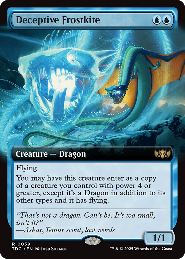 Deceptive Frostkite (Extended Art) [Tarkir: Dragonstorm Commander] | I Want That Stuff Brandon