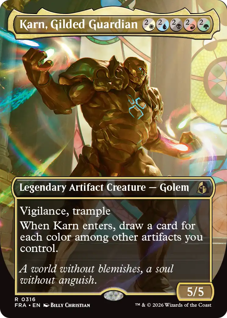 Karn, Gilded Guardian (Borderless) [Reality Fracture] | I Want That Stuff Brandon