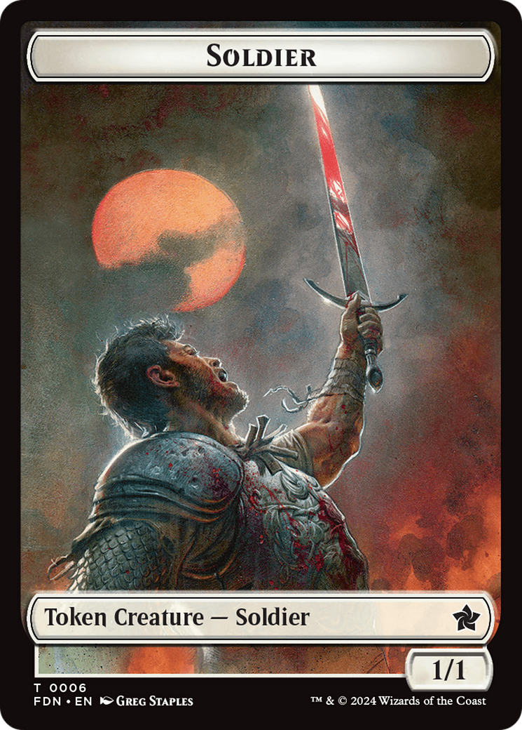 Rabbit // Soldier Double-Sided Token [Foundations Tokens] | I Want That Stuff Brandon