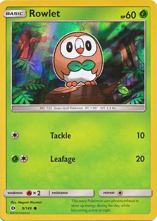Rowlet (9/149) (Water Web Holo) [Sun & Moon: Base Set] | I Want That Stuff Brandon