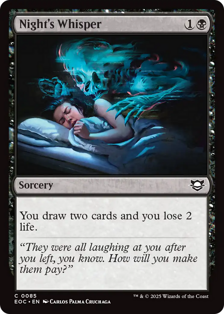 Night's Whisper [Edge of Eternities Commander] | I Want That Stuff Brandon