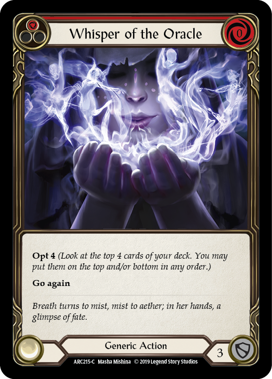 Whisper of the Oracle (Red) [ARC215-C] (Arcane Rising)  1st Edition Rainbow Foil | I Want That Stuff Brandon