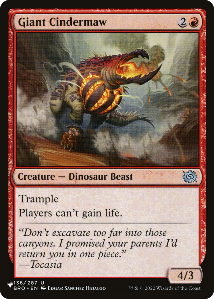 Giant Cindermaw [The List] | I Want That Stuff Brandon