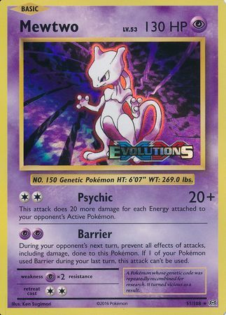 Mewtwo (51/108) (XY Evolutions Prerelease) [XY: Black Star Promos] | I Want That Stuff Brandon