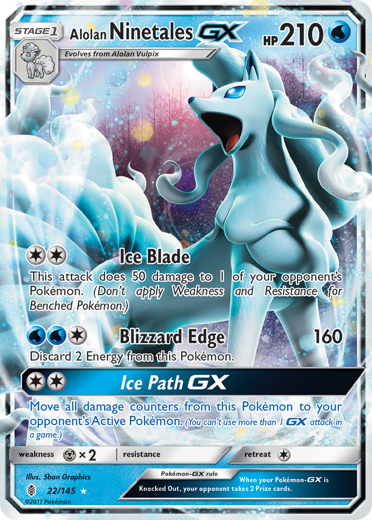 Alolan Ninetales GX (22/145) [Sun & Moon: Guardians Rising] | I Want That Stuff Brandon