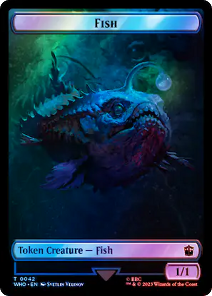 Fish // Alien Salamander Double-Sided Token (Surge Foil) [Doctor Who Tokens] | I Want That Stuff Brandon