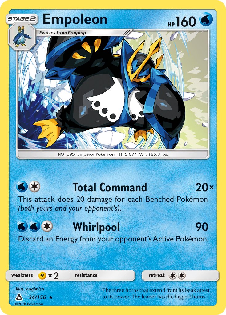 Empoleon (34/156) (Cracked Ice Holo) (Theme Deck Exclusive) [Sun & Moon: Ultra Prism] | I Want That Stuff Brandon