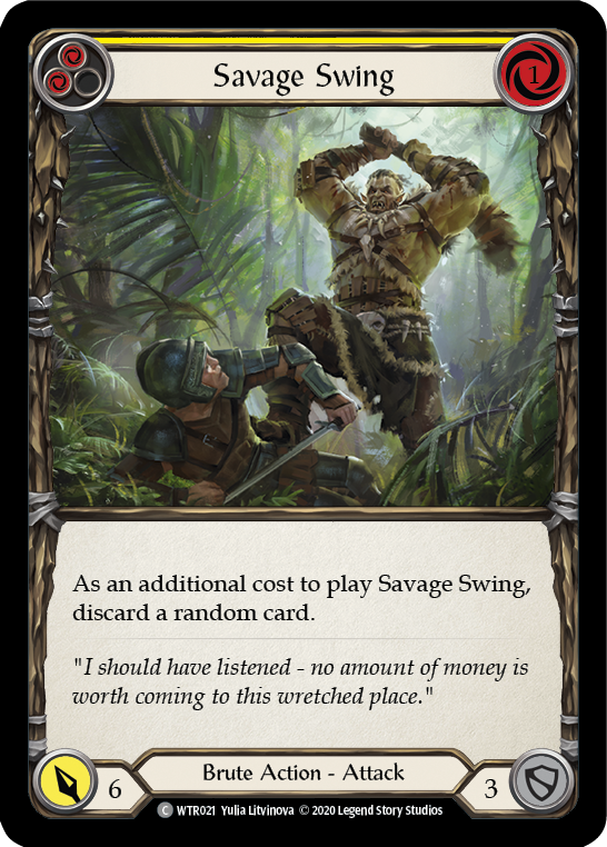 Savage Swing (Yellow) [WTR021] Unlimited Edition Rainbow Foil | I Want That Stuff Brandon