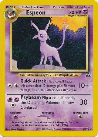 Espeon (20/75) [Neo Discovery Unlimited] | I Want That Stuff Brandon
